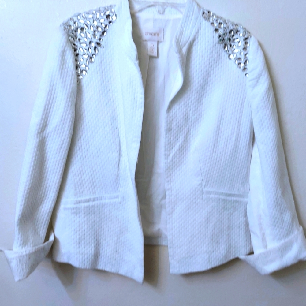 Chico's Open Jacket Size 0 Small (4) White